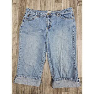 (3/$35)‎ St Johns Bay Shorts 14P Denim Mid Rise Stretch Casual Embroidered Jeans